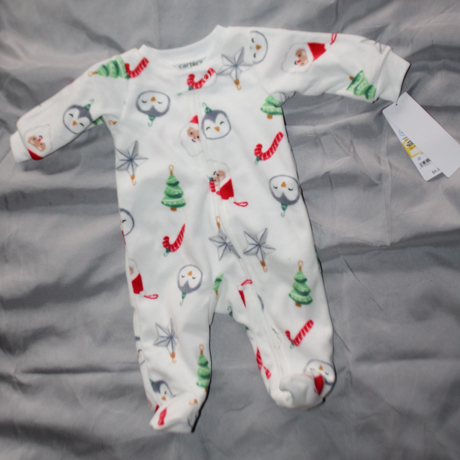 Christmas size NB NEWborn Carter's Baby Holiday Fleece Sleeper Pajama