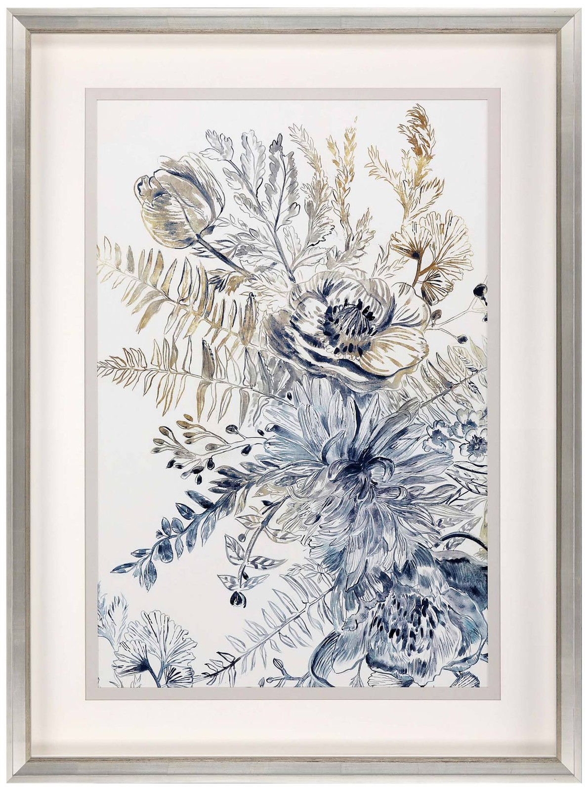 Royal Blue II 47" High Shadow Box Giclee Framed Wall Art