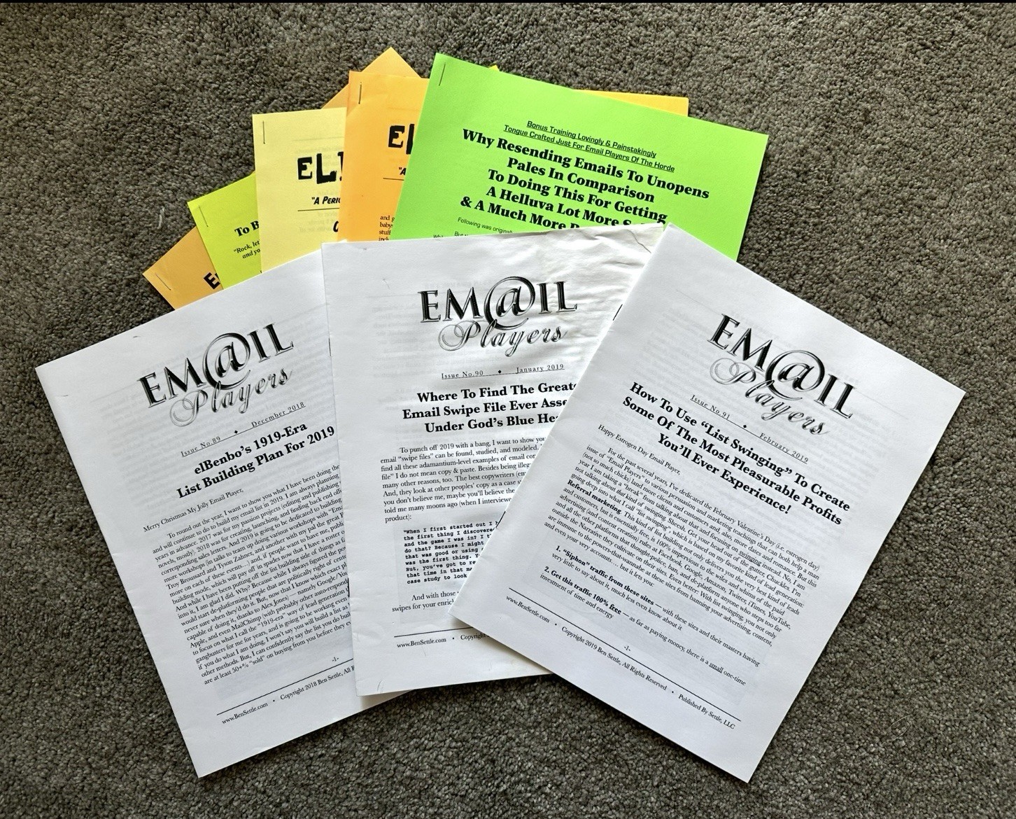 Ben Settle Email Players Newsletter 3 Pack Digital Marketing Sales Copy