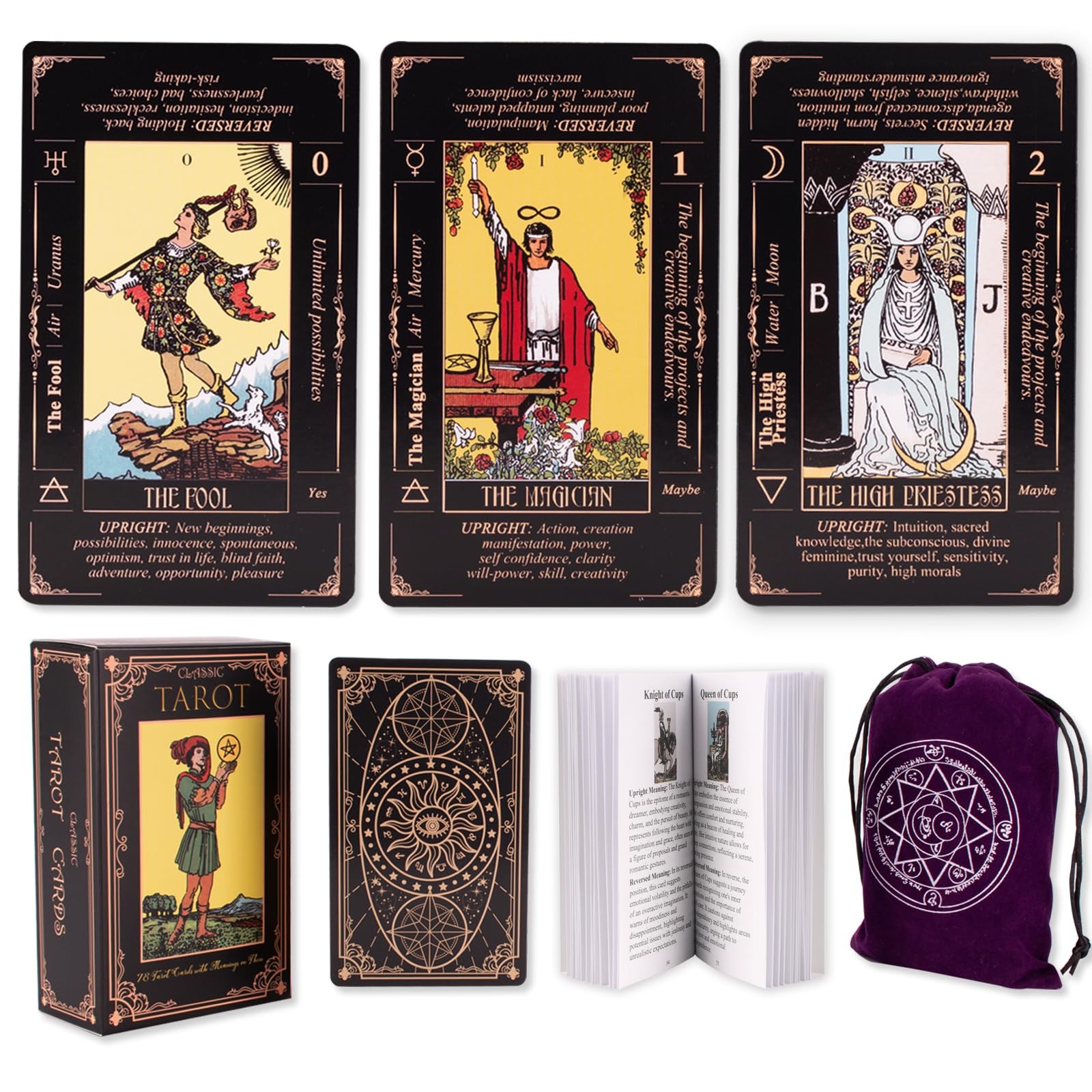 Beginner Tarot Cards with Meanings Guide Book