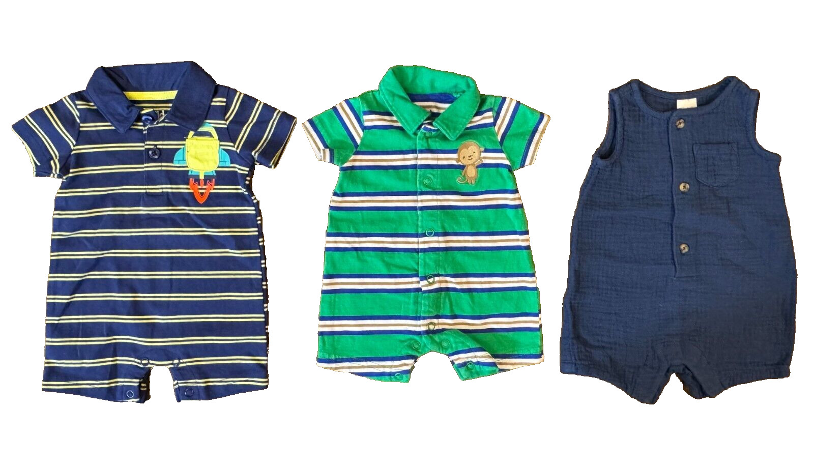 Baby Boy Newborn Romper Summer Outfits Shorts Clothes Lot One PC Monkey Rocket