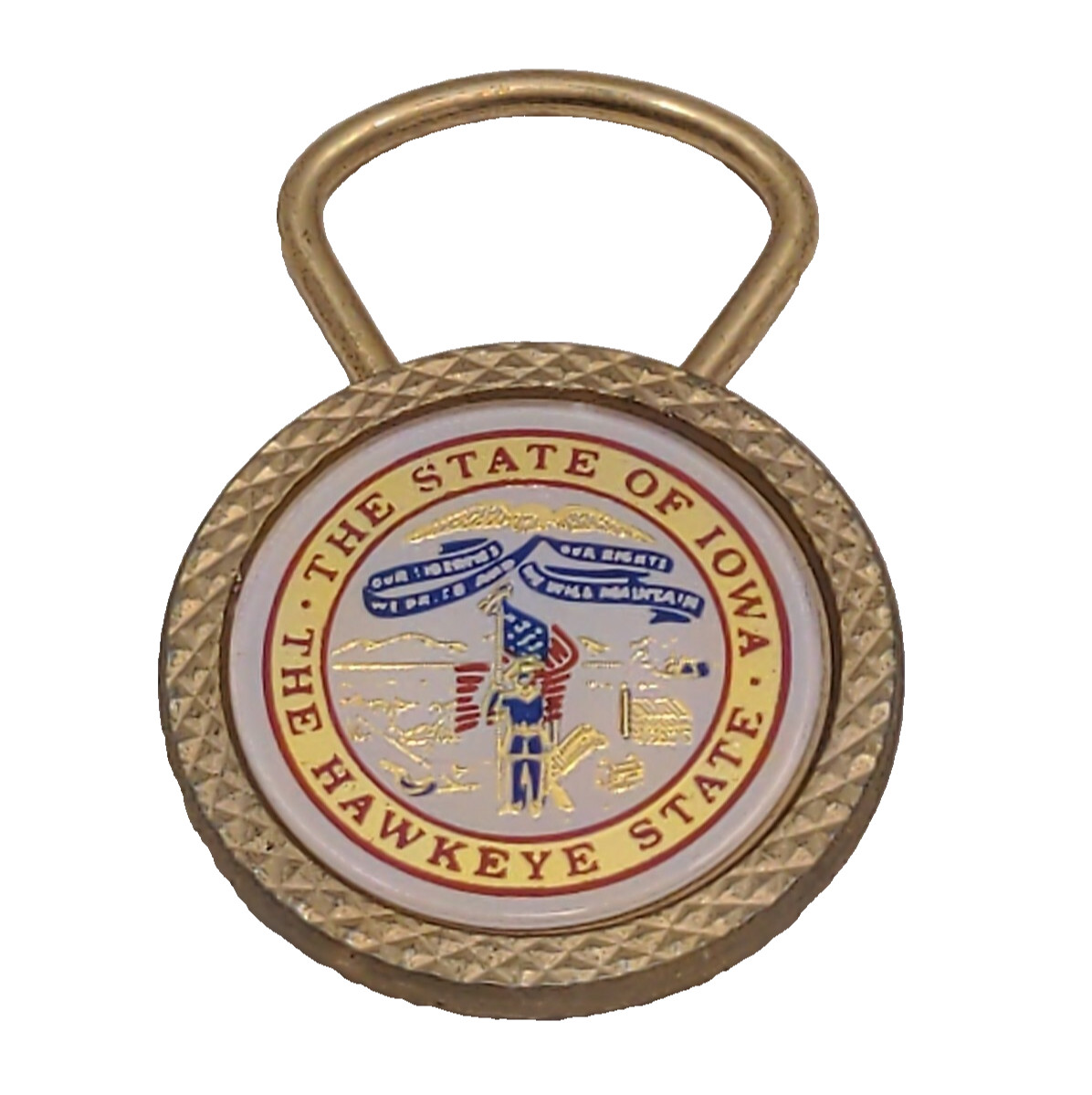The State Of Iowa The Hawkeye State Vintage Key Chain Automobile Collectible  C1