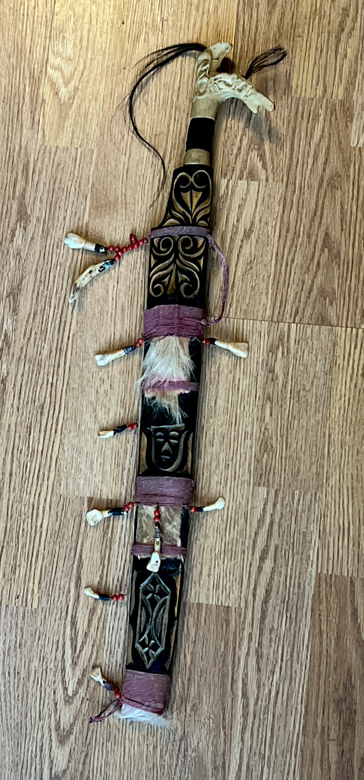 Antique Mandau Dayak Borneo Headhunter Sword Ethnographic Tribal 27” Approx.