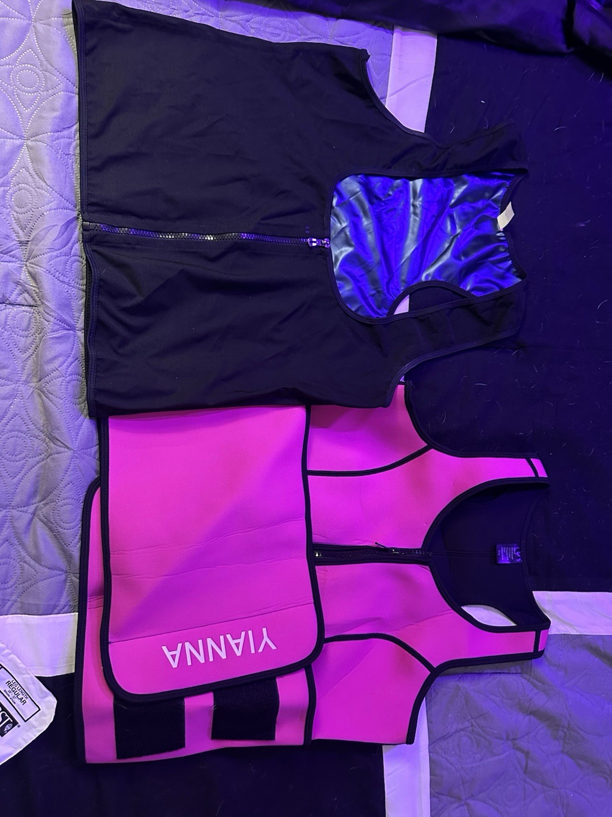 YANNA Sauna Suit Vest & Waist Trainer Set Pink Black XL Neoprene Athletic