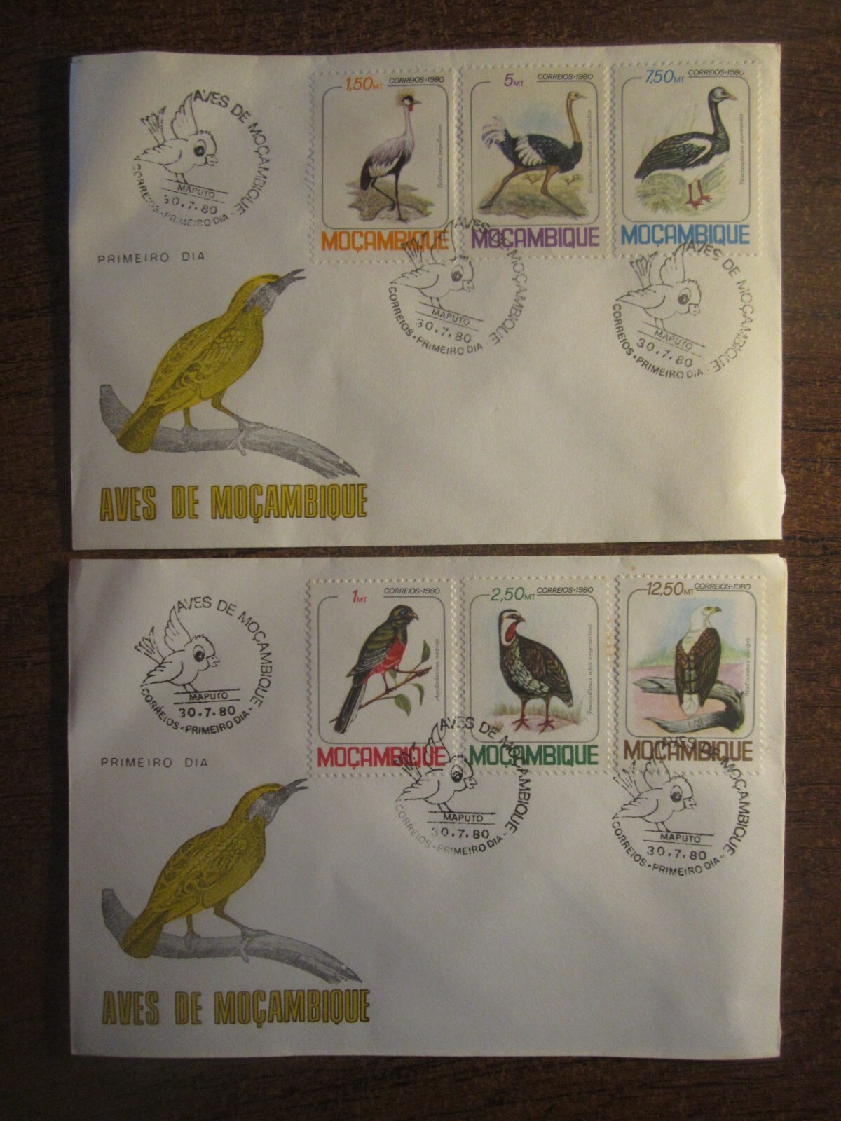 MOZAMBIQUE BIRDS FDC COVERS
