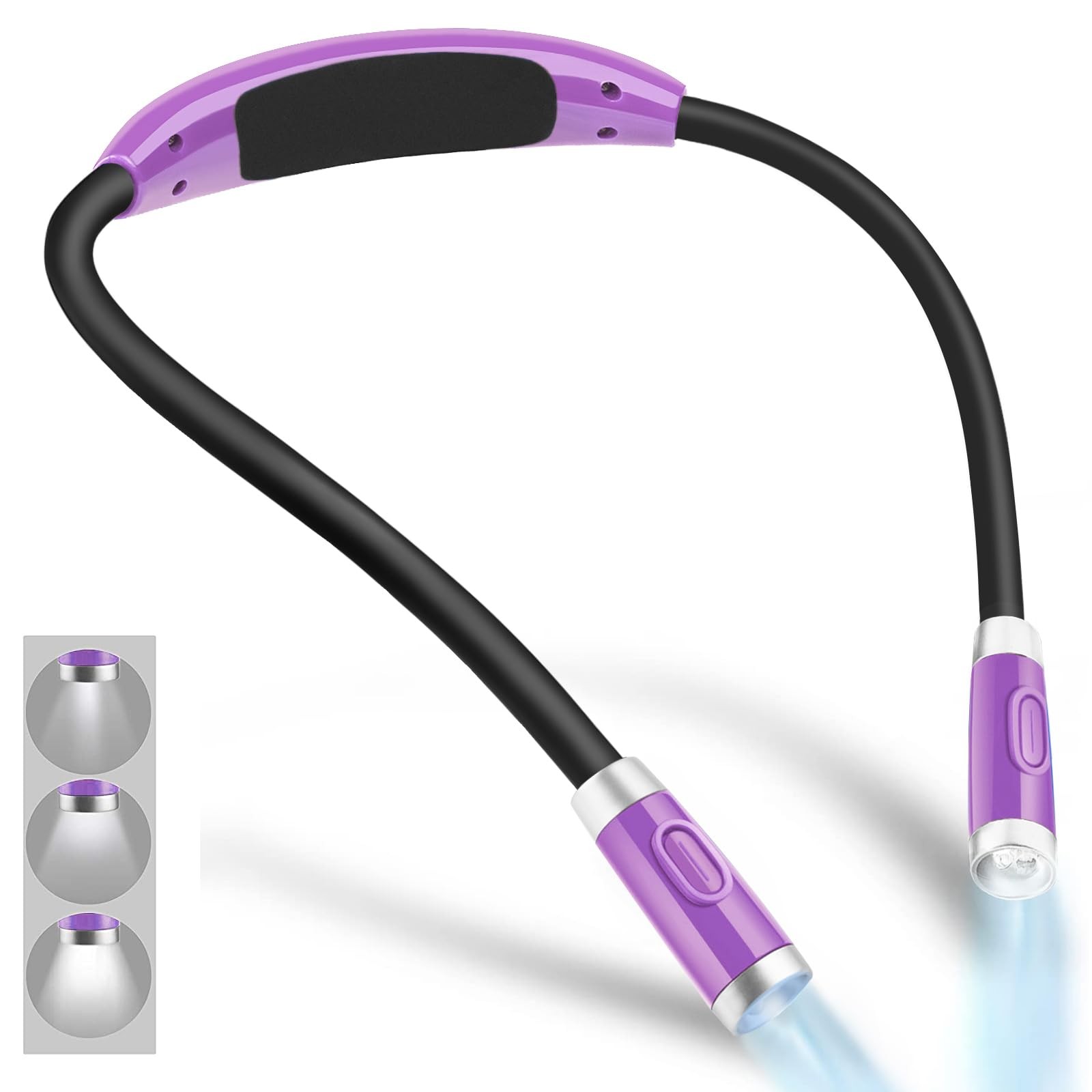 Rechargeable Neck Reading Light, Book Lights for Reading in Bed, 3 Brightness...