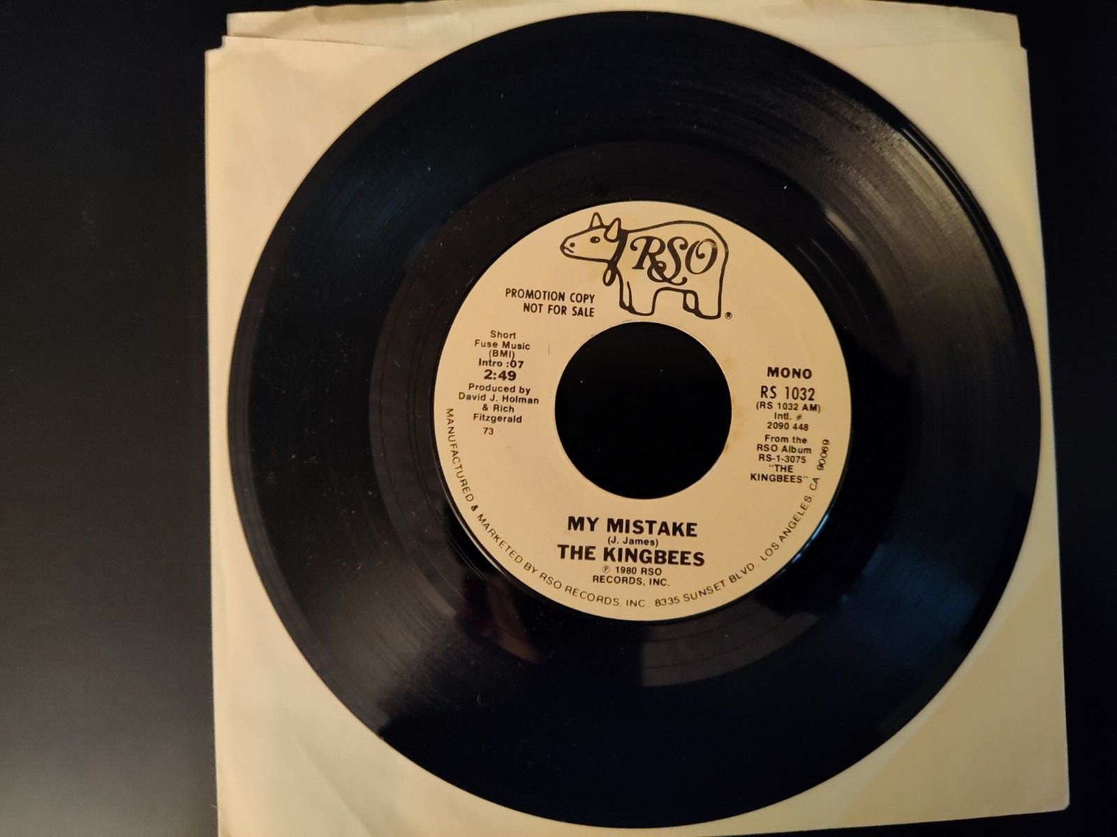The Kingbees - My Mistake (stereo and mono) 7" 45rpm Promo