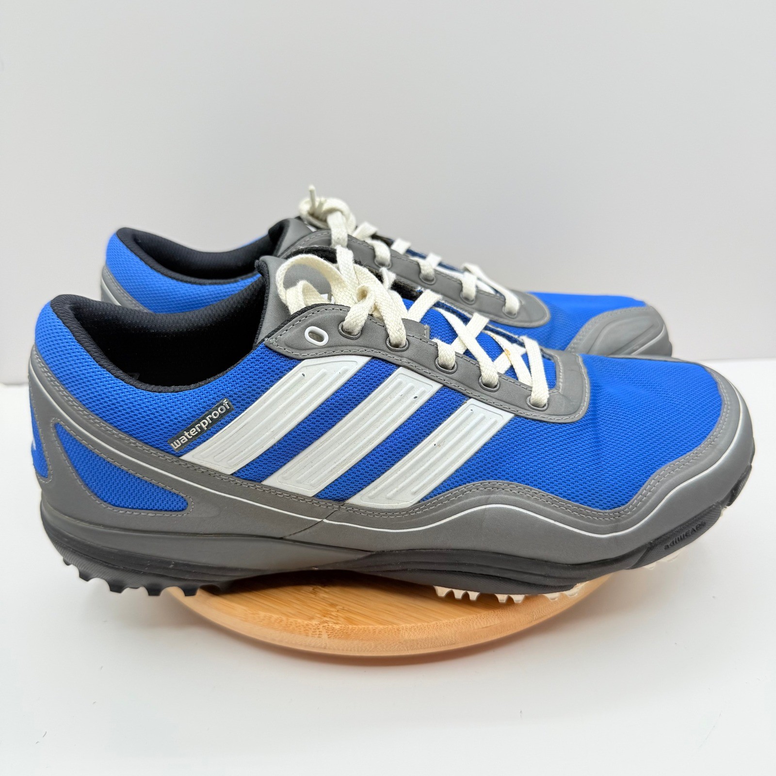 Adidas Golf Shoes Mens 9.5 Waterproof Blue White Athletic No Insoles Sample