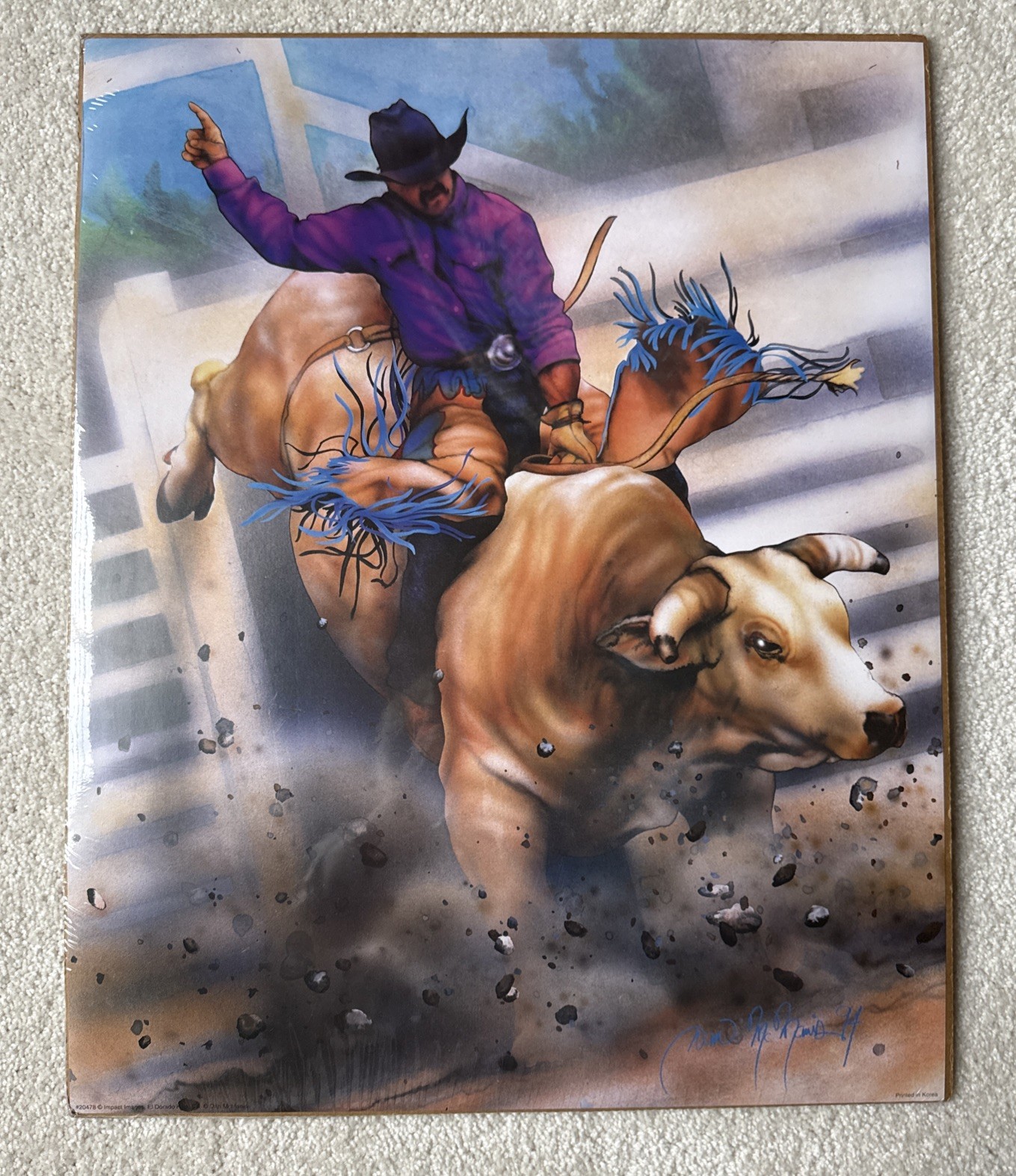 Vintage 1994 Impact Images EL Dorado Hills CA Dan Mc Manis 16×20 Cowboy poster