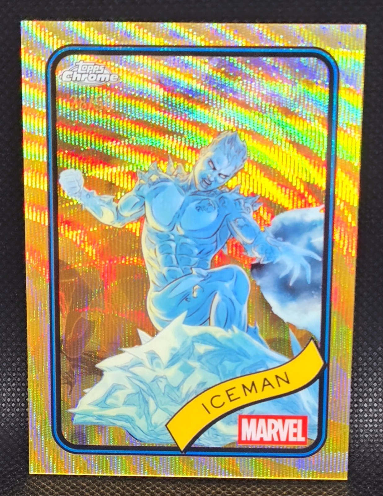 2025 Topps Chrome Marvel Iceman Gold Wave /50