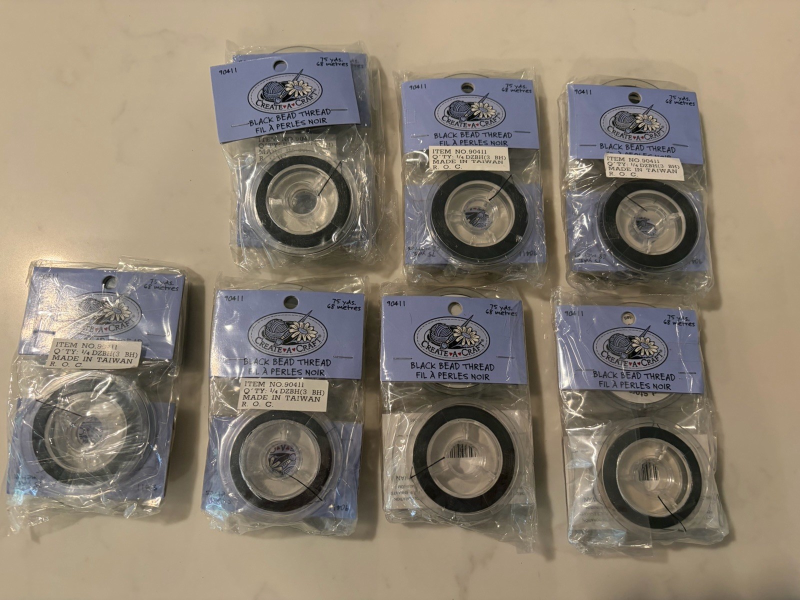 21 Pack Create A Craft Black Bead Thread Jewelry Making String Craft Supply Lot 