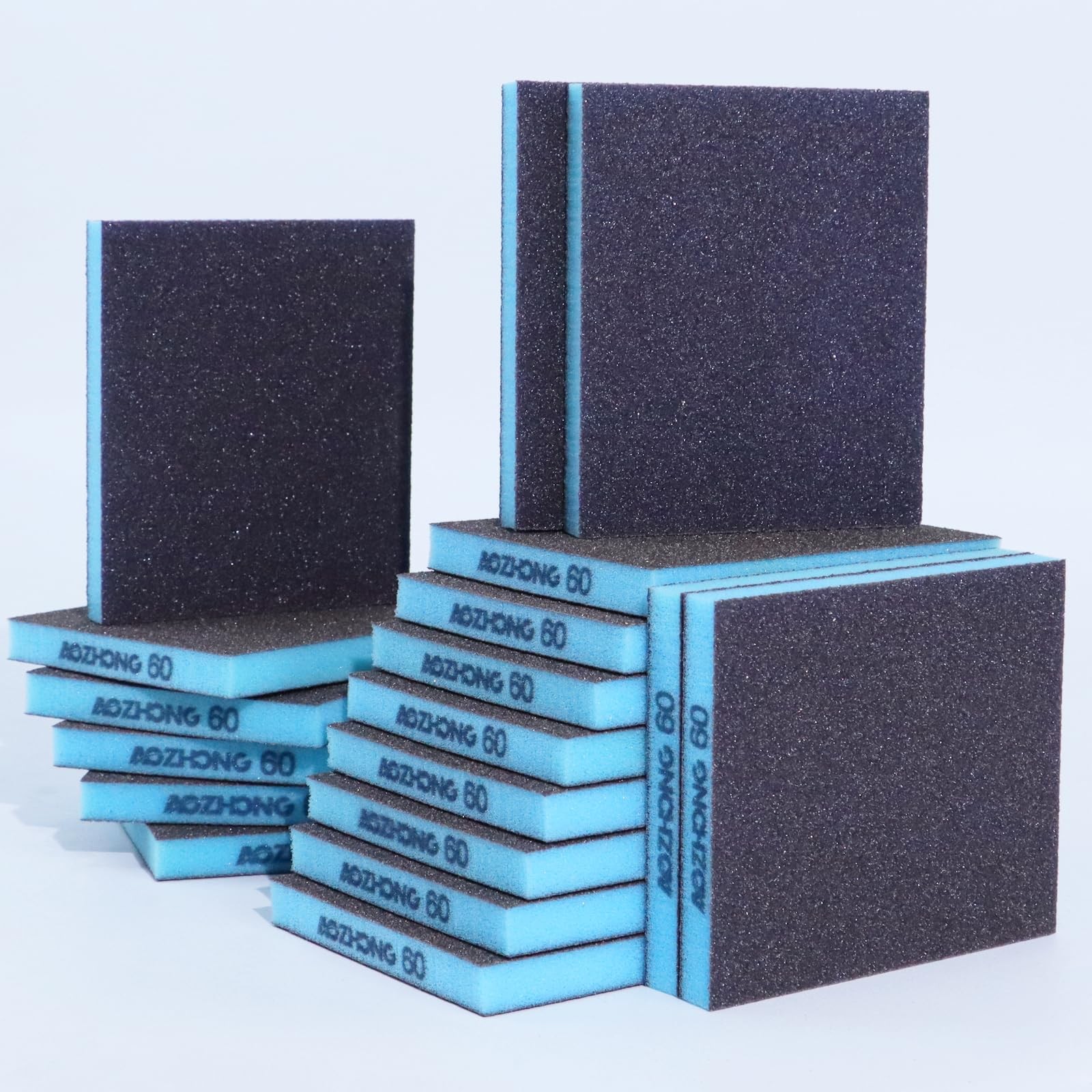 18 PCS Sanding Sponge 60 Grit Soft Block Washable Reusable Double-Sided Pad