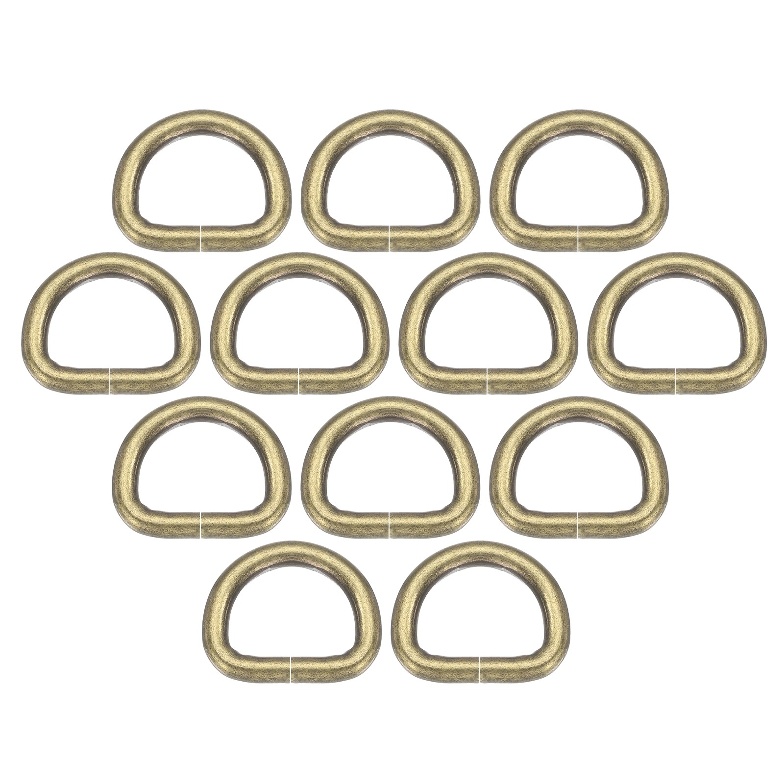 30 Pcs Metal D Rings 5/8" ID 3.8mm Thickness Opening for Bags, Bronze
