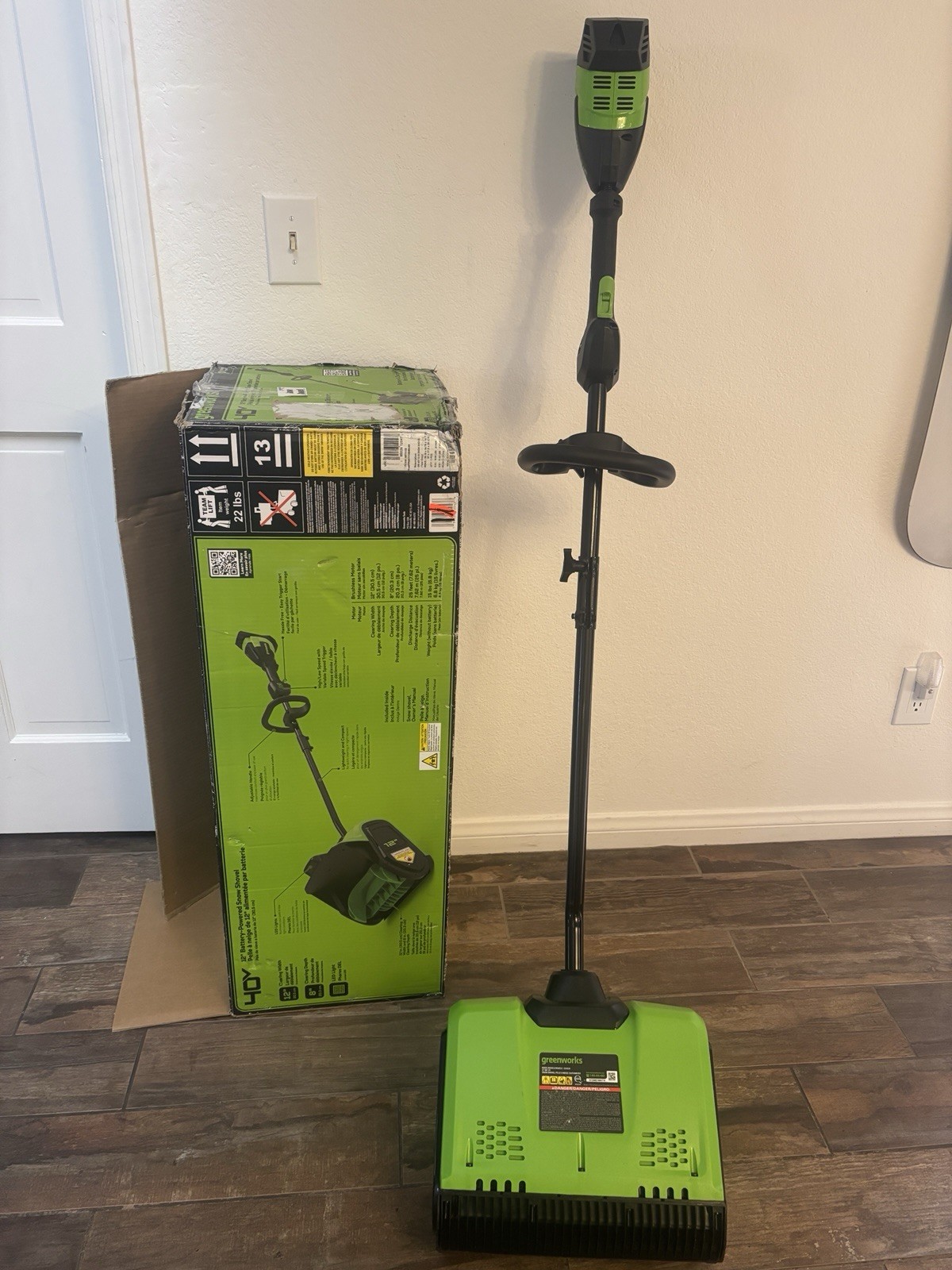 Greenworks 40v Snow Shovel - No Batteries - Untested