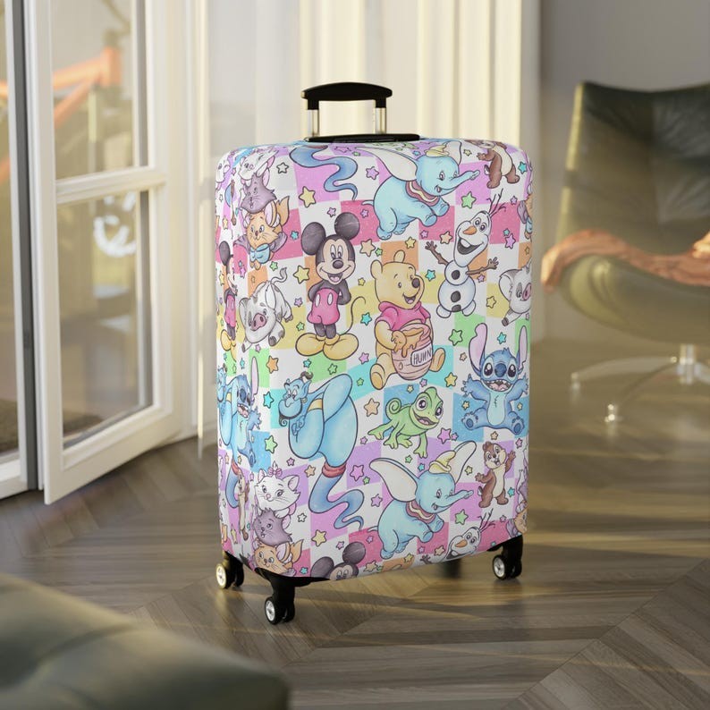Disney Luggage Cover, Mickey Mouse Suitcase Protector, Travel Accessories, Gift 