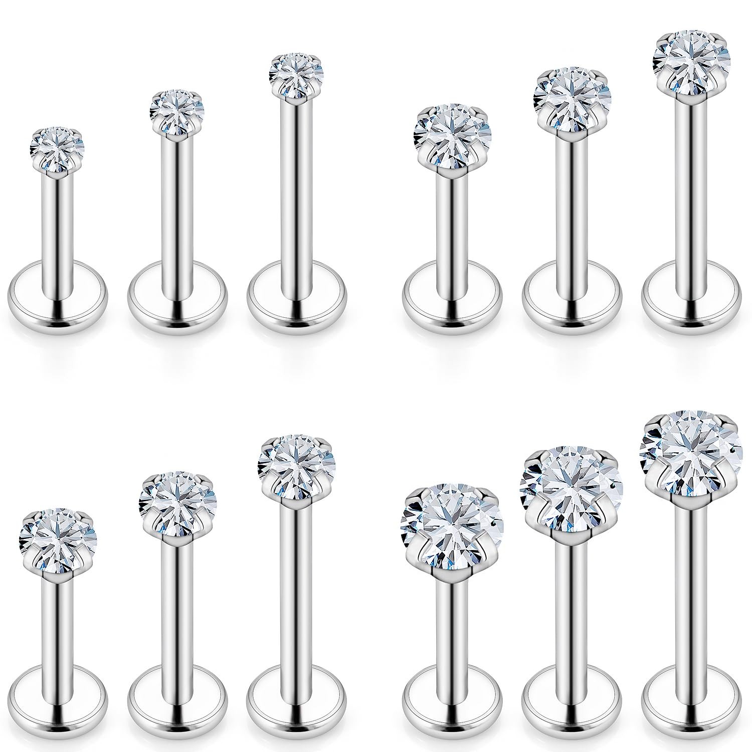 Lcolyoli 16G Tragus Labret Medusa Piercing Jewelry Internally silvertone 