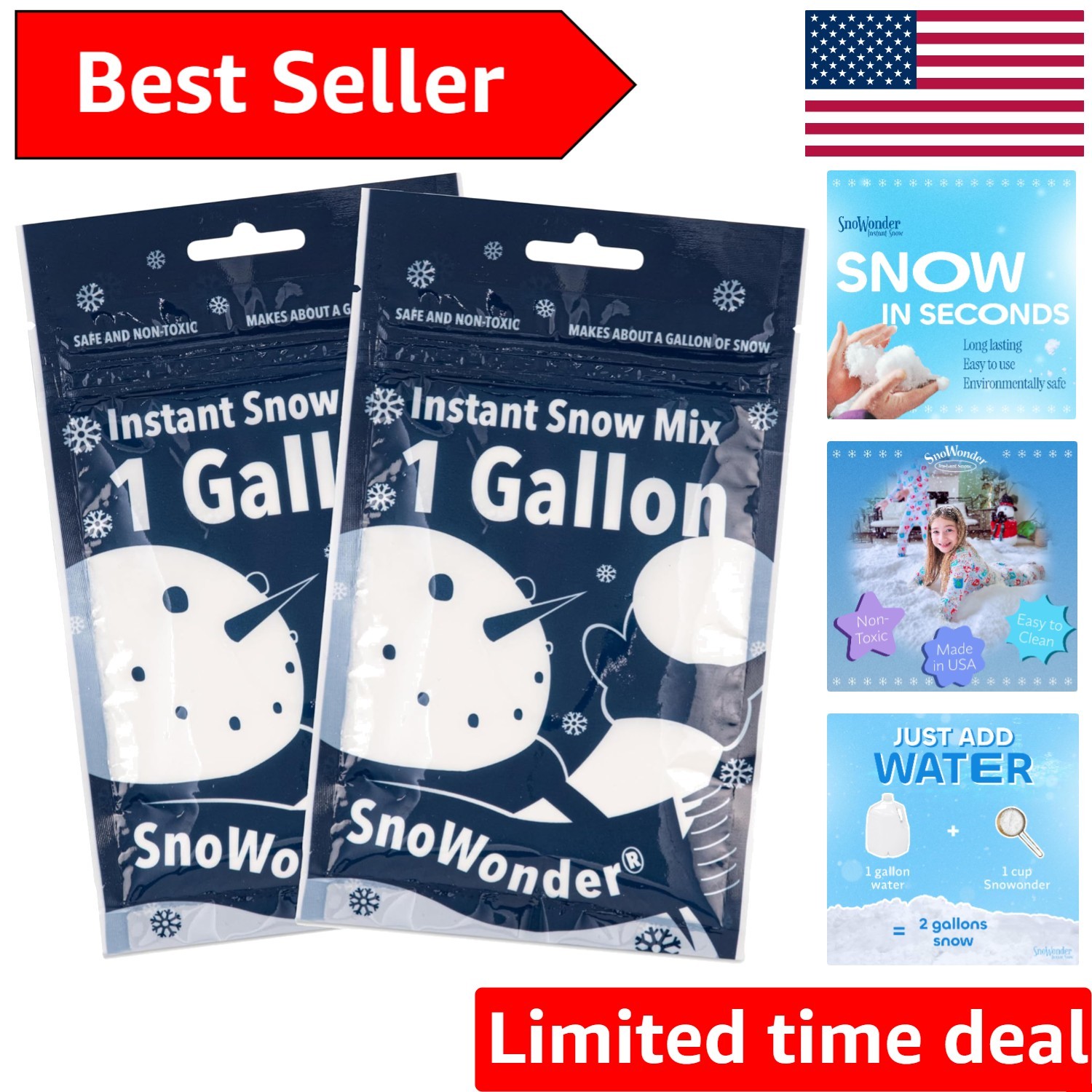 Instant Snow Fake Artificial Snow, Also Great for Making Cloud Slime - Mix Ma...