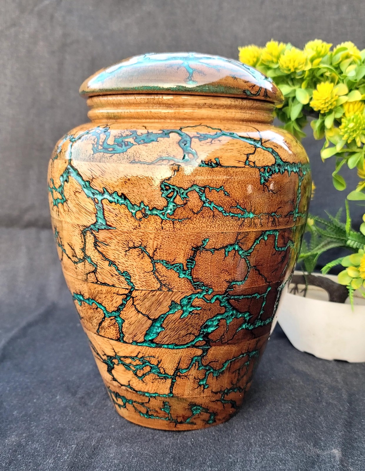 Resin and Wooden Cremation Urn for Human Ashes Male/Female, Cremation Adult F...