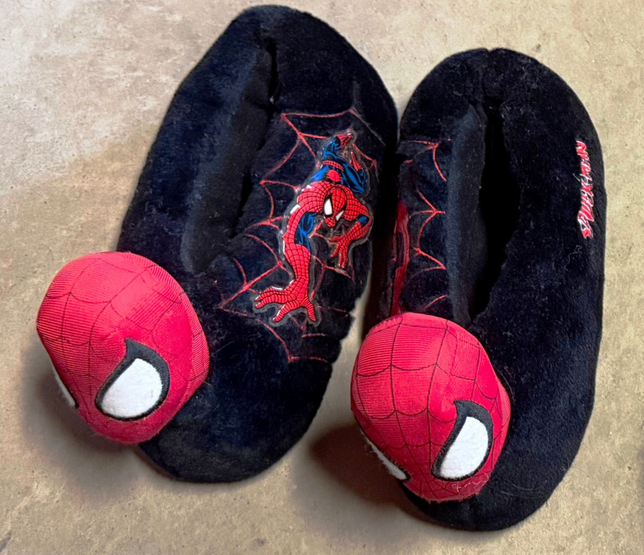 Classic Marvel Black and Red Spider-Man 3 Kids Slippers  US Size 1.