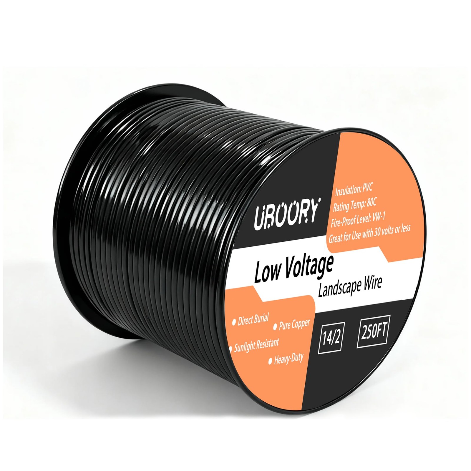 UBOORY 14/2 Low Voltage Landscape Wire 14 Gauge 2 Conductor 250ft Outdoor Direct