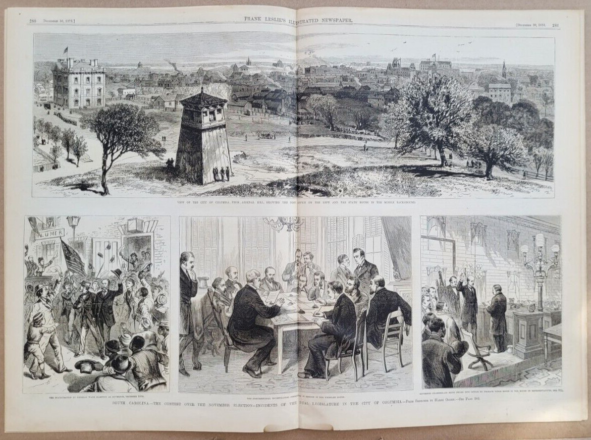 Frank Leslie's  12/30/1876 contested Presidential Election - South Carolina
