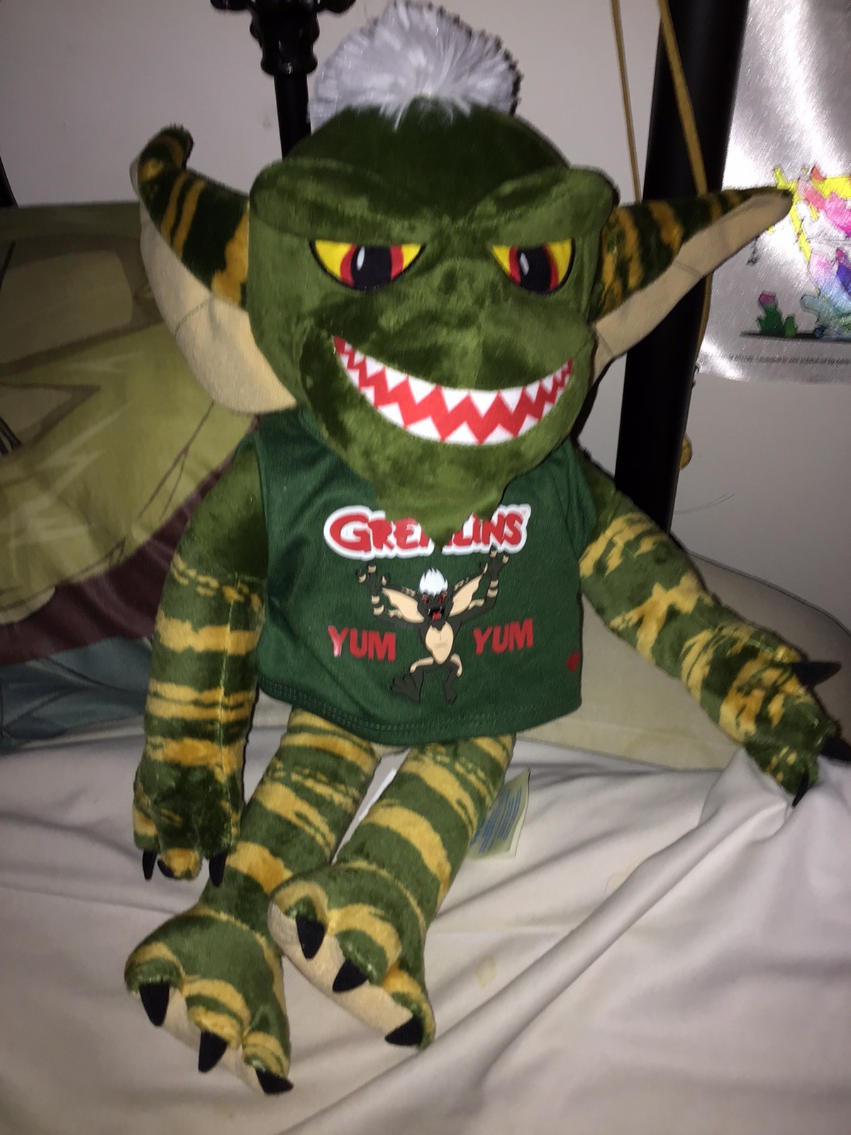 BUILD A BEAR WORKSHOP RARE & HTF STRIPE GREEN GREMLIN 16” WITH SOUND AND SHIRT!