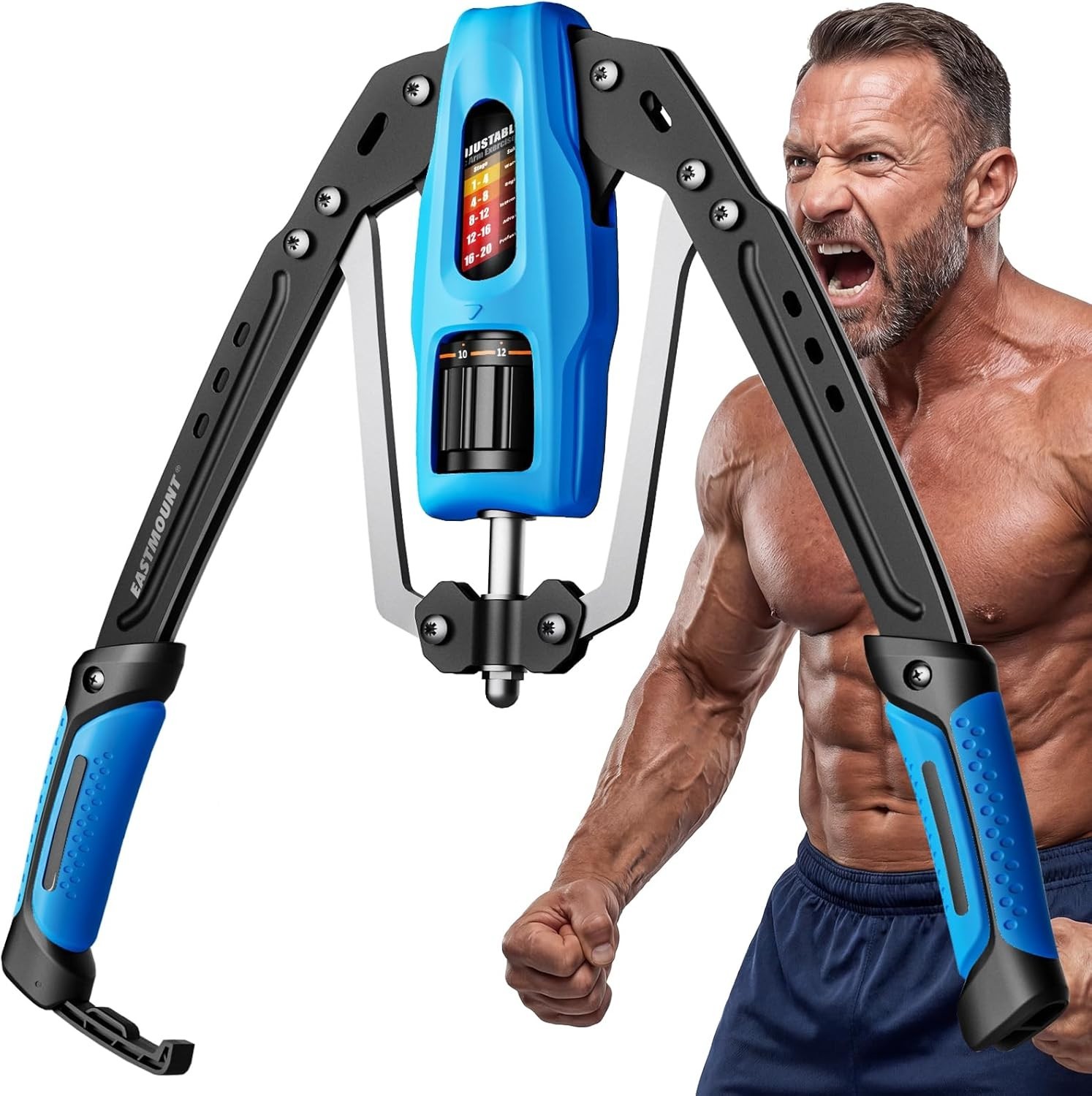 Adjustable Hydraulic Arm Exerciser 22-440lbs Chest Shoulder Trainer - NIB