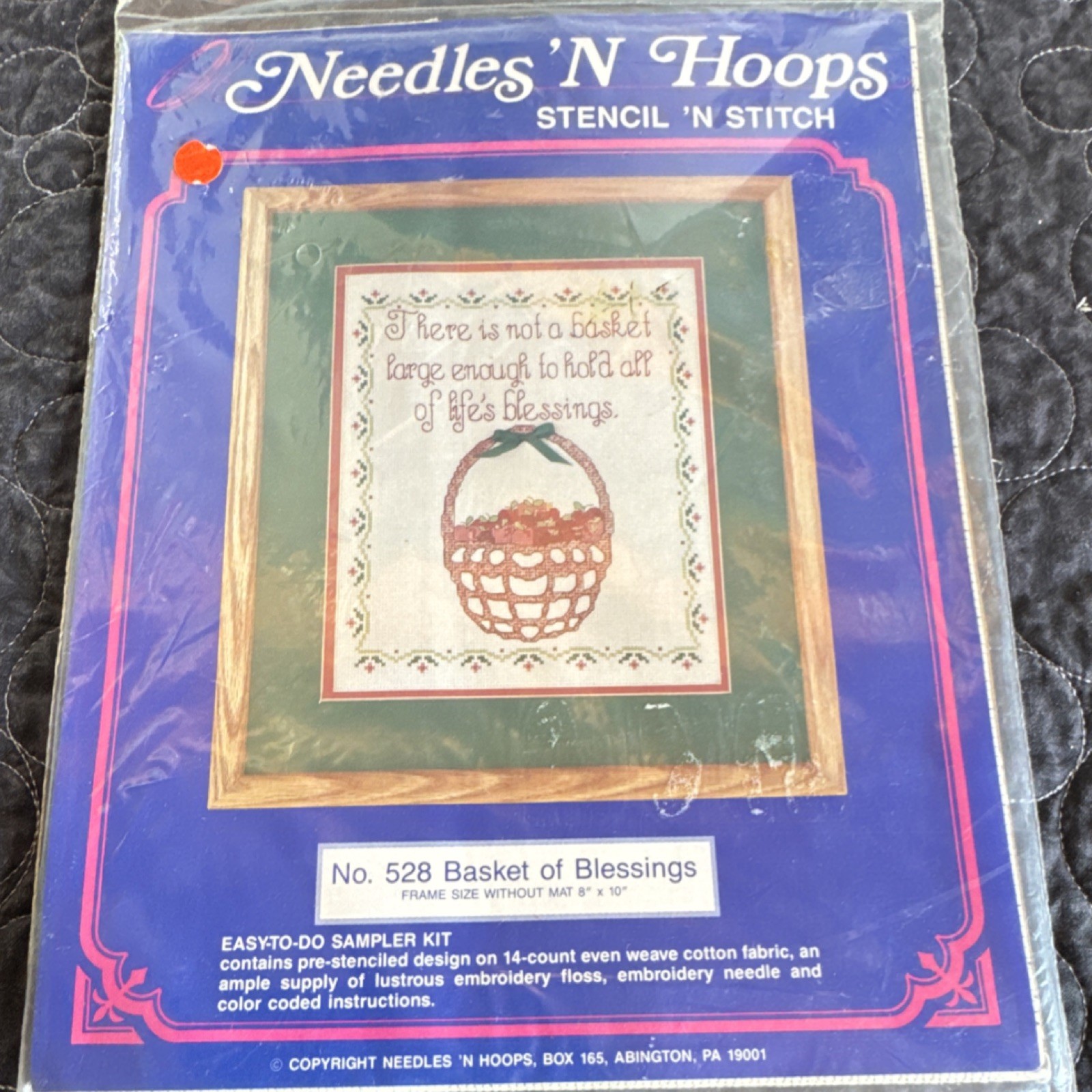 Needles 'N Hoops 528 Basket of Blessings Needlepoint Kit Canvas Floss Needle