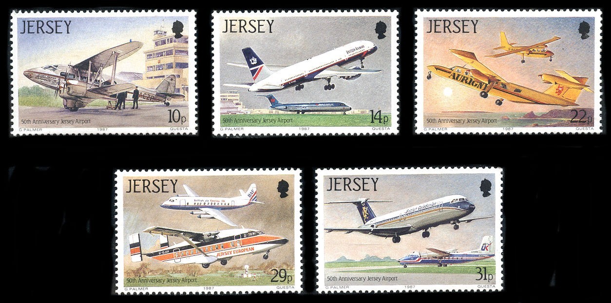 Jersey: 1987 Jersey Airport 50th Anniversary (418-422) Mint