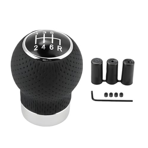 6-Speed Car Shift Knob, Leather Shift Knob Lever Kit, Gear 6/Round Head R Down