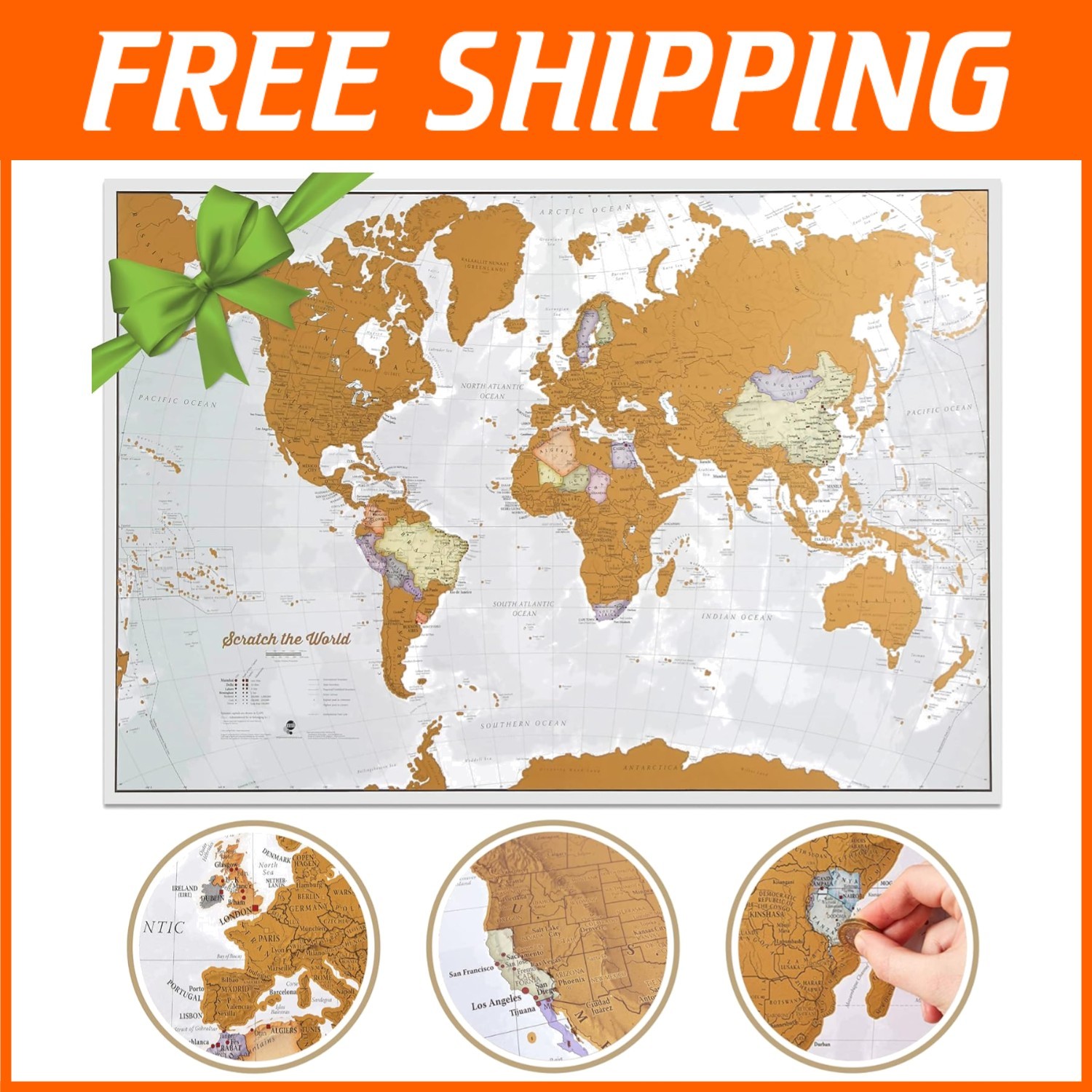 Largest Scratch Off World Map - 50  Experience