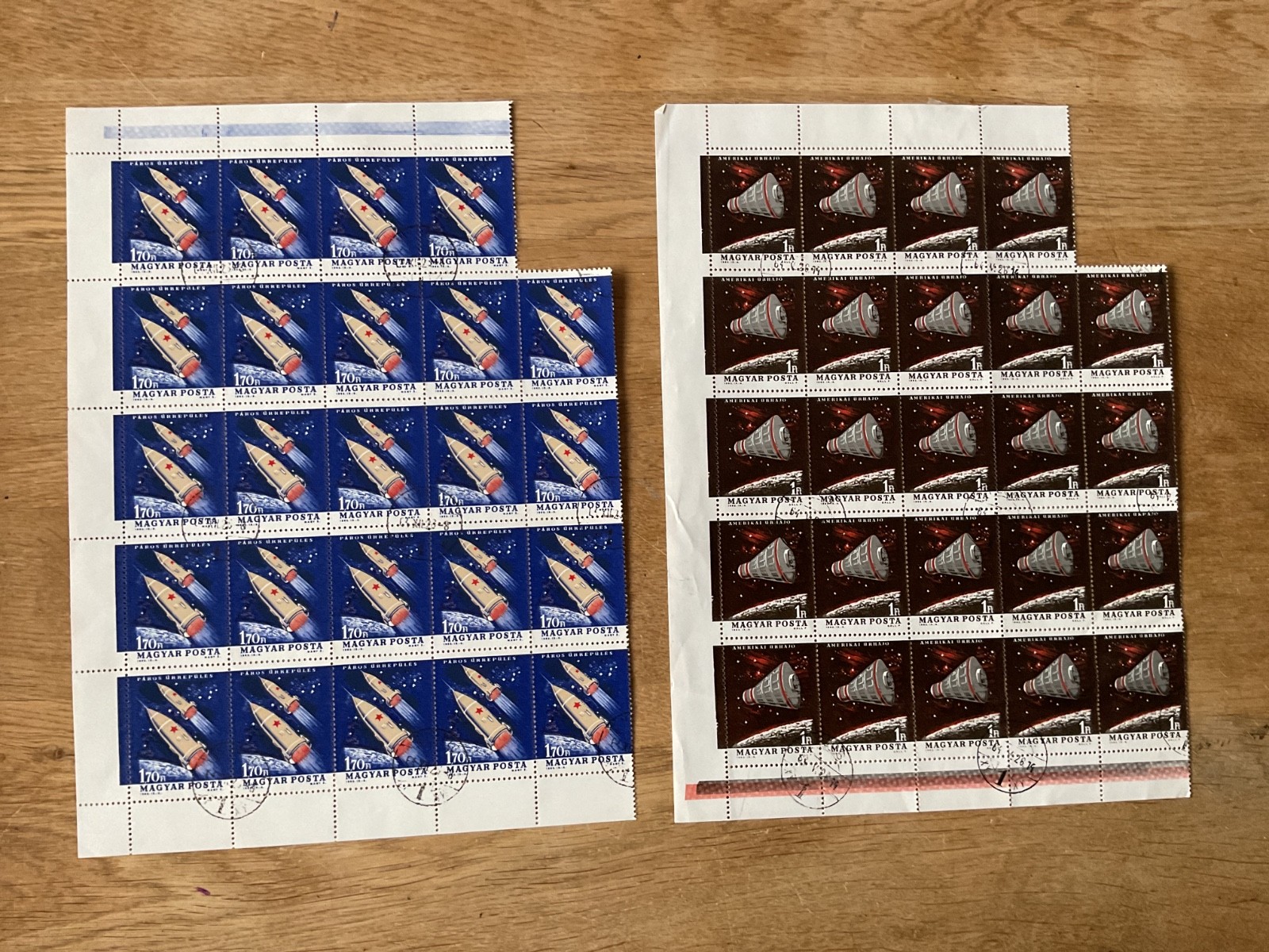 Hungary 2 space ships cancelled stamps sheet  B3405