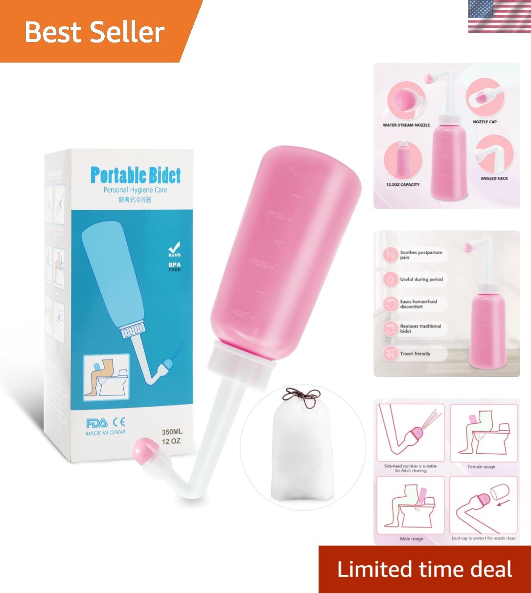 Peri Bottle for Postpartum Care,12 OZ Perineal Bottle Postpartum Essentials U...