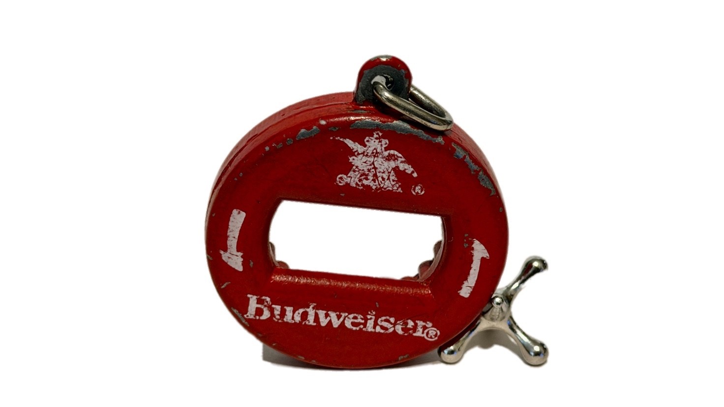 Budweiser BEV KEY Key Fob Bottle Opener Red Promotional Item Canada