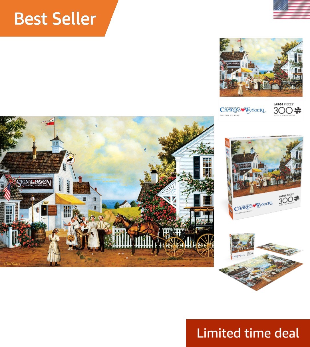 Engaging 300-Piece Jigsaw Puzzle by Charles Wysocki - Fun Lovin' Silly Folks