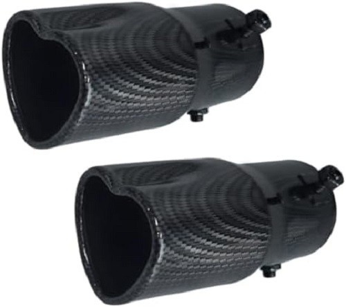 Car Exhaust Tip 2.5 inch Inlet, Universal Heart Shaped Exhaust Carbon Fiber