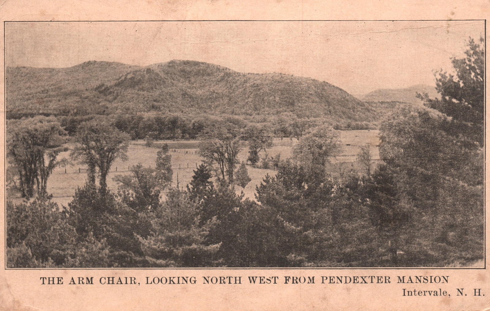 Postcard 1932 Arm Chair Looking North West From Pendexter Mansion Intervale N.H.