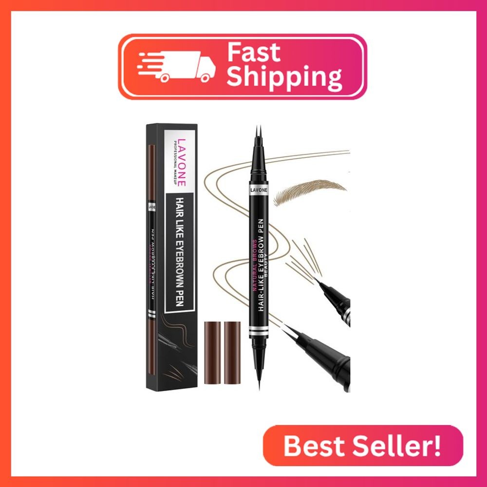 Eyebrow Pencil, 2-in-1 Waterproof Eyebrow Pen, with 2 Tip Microblading Eyebrow P