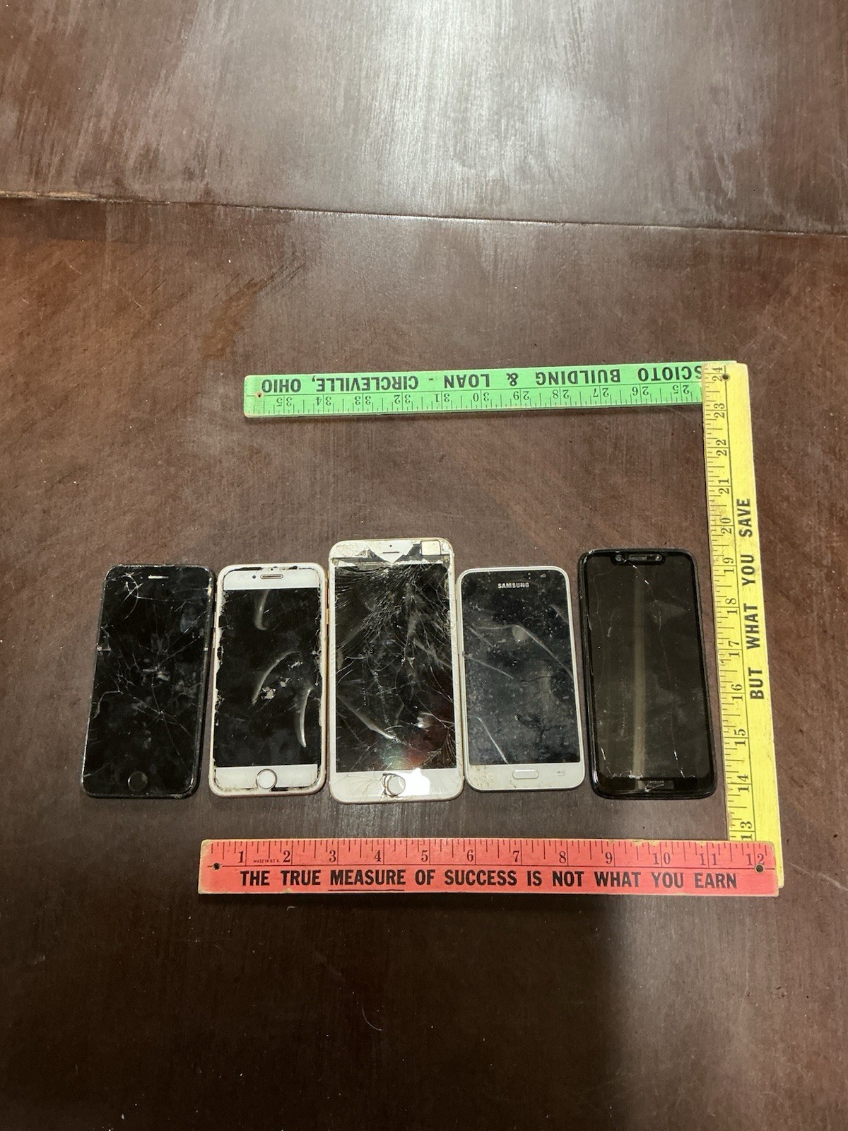 LOT OF 5 MISCELLANEOUS iPHONES, And Smartphones- *AS-IS FOR SALVAGE/PARTS