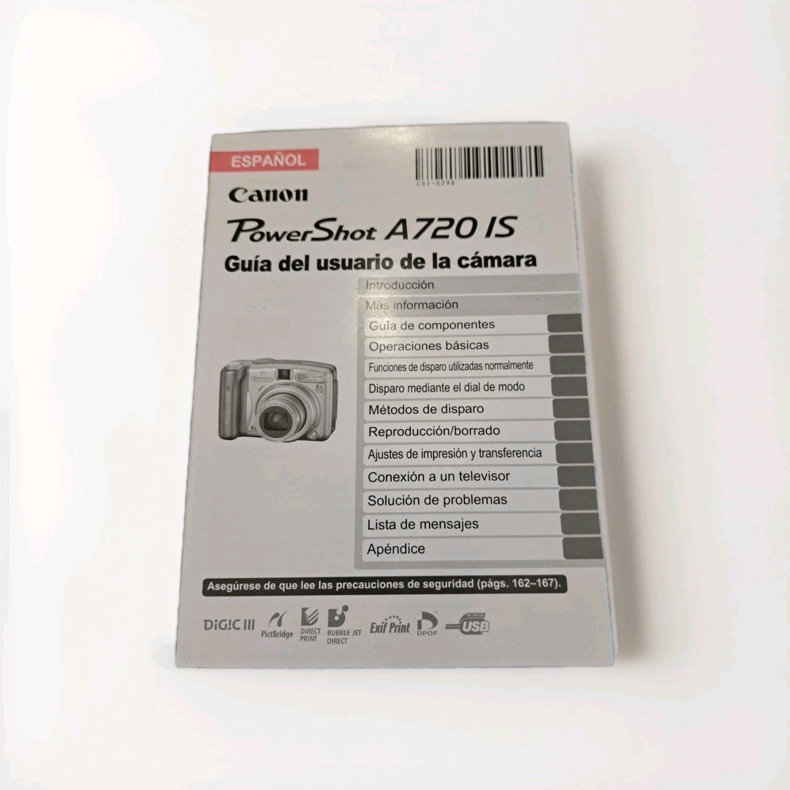 Canon PowerShot A720 IS Digital Camera User Guide Manual Spanish Español