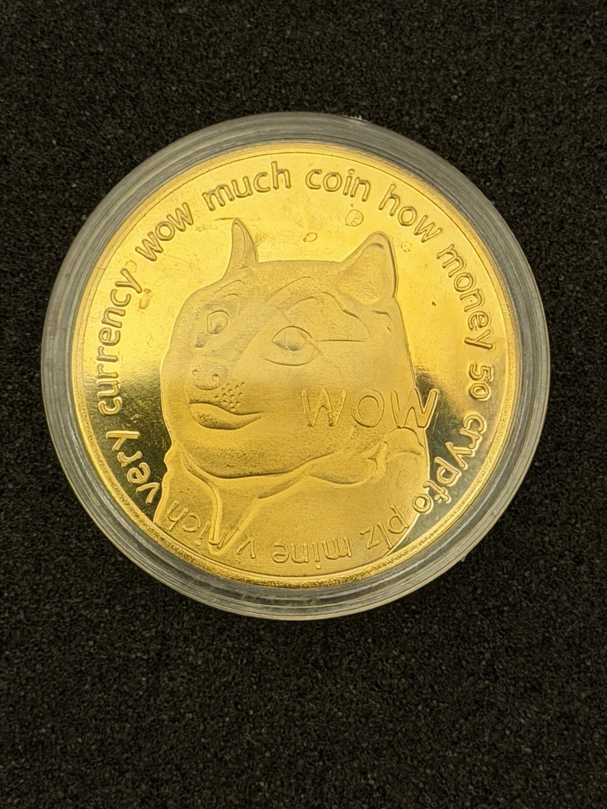 Gold Plated Dogecoin - Doge Cryptocurrency Collectible - (Coin Case Included)