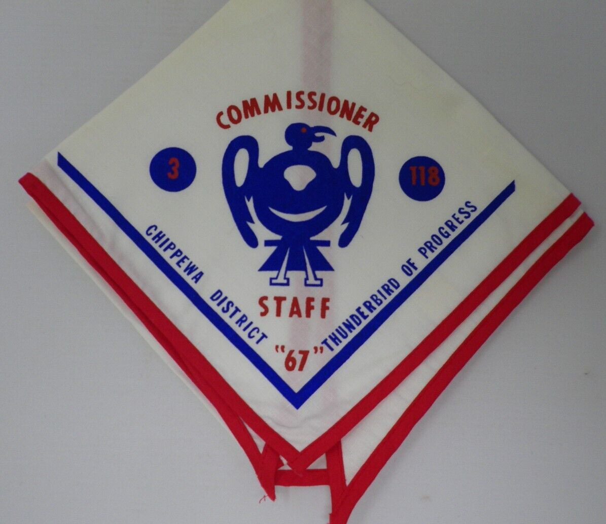 Boy Scout Neckerchief Chippewa District 1967 Staff  Commissioner Thunderbird