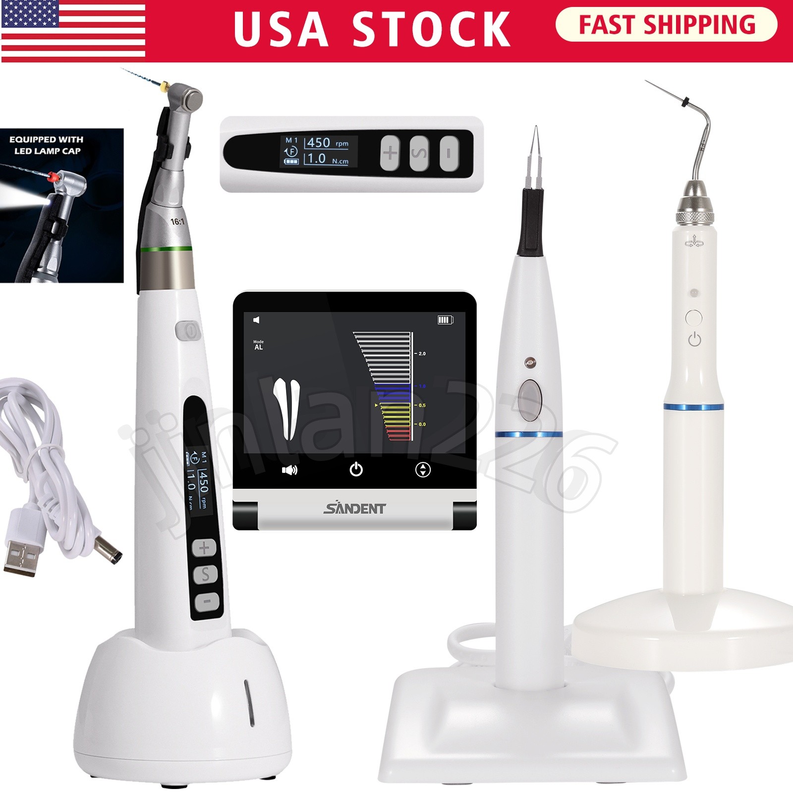 Dental LED Endo Motor 16:1/Apex Locator/Gutta Percha Obturation/Tooth gum Cutter