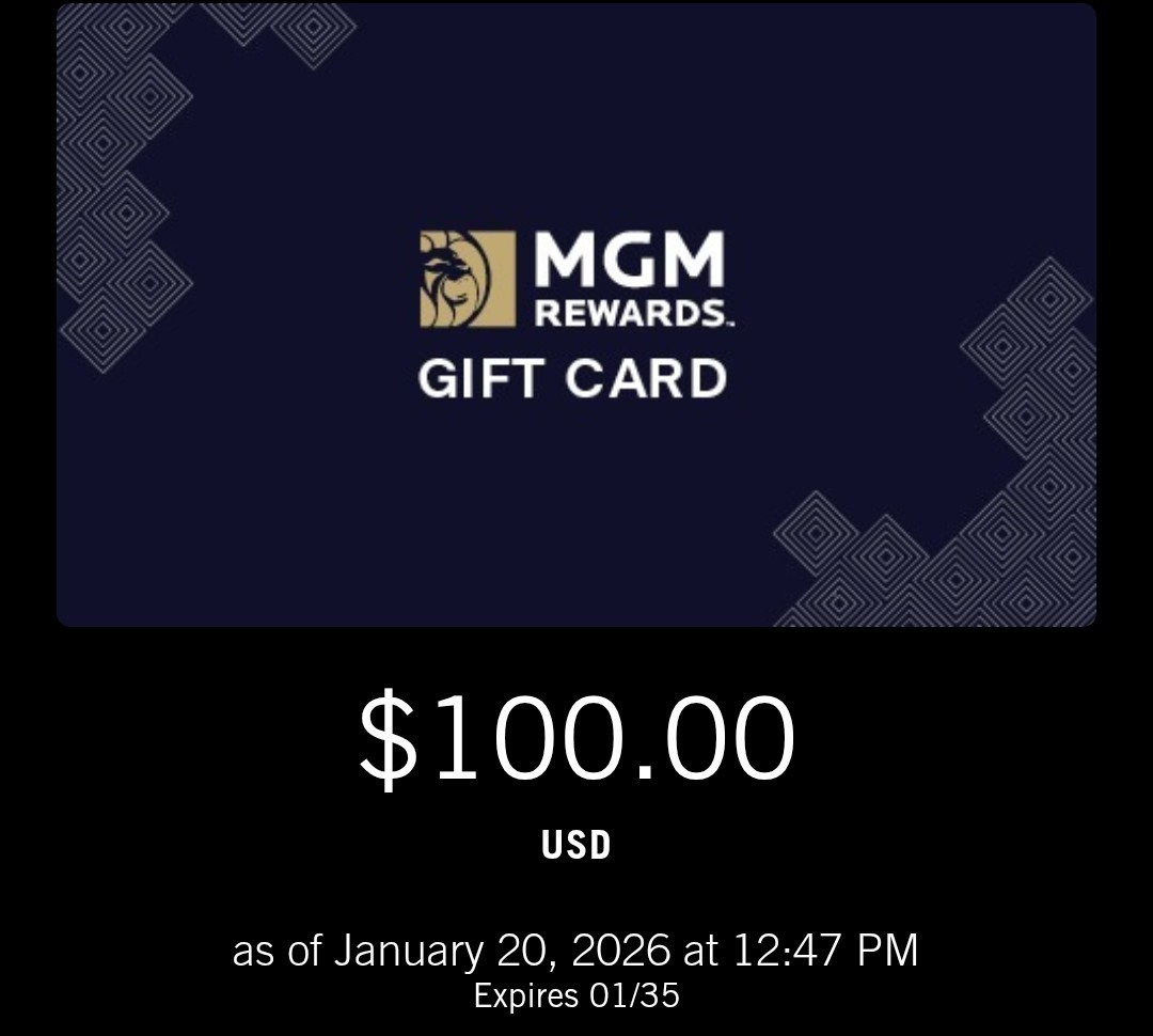 $100 MGM Resorts Gift Card – Digital Delivery – Hotels, Dining, Entertainment