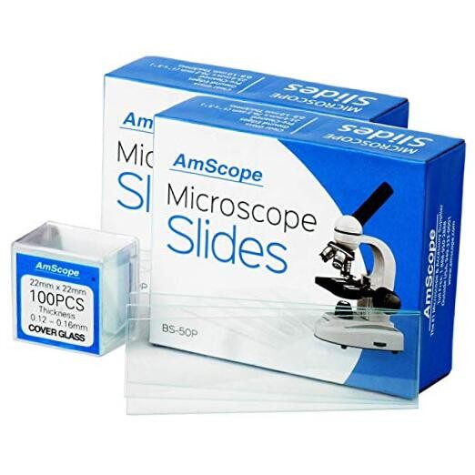  Microscope Slides, 100 Blank Slides with 100 Cover Glass 