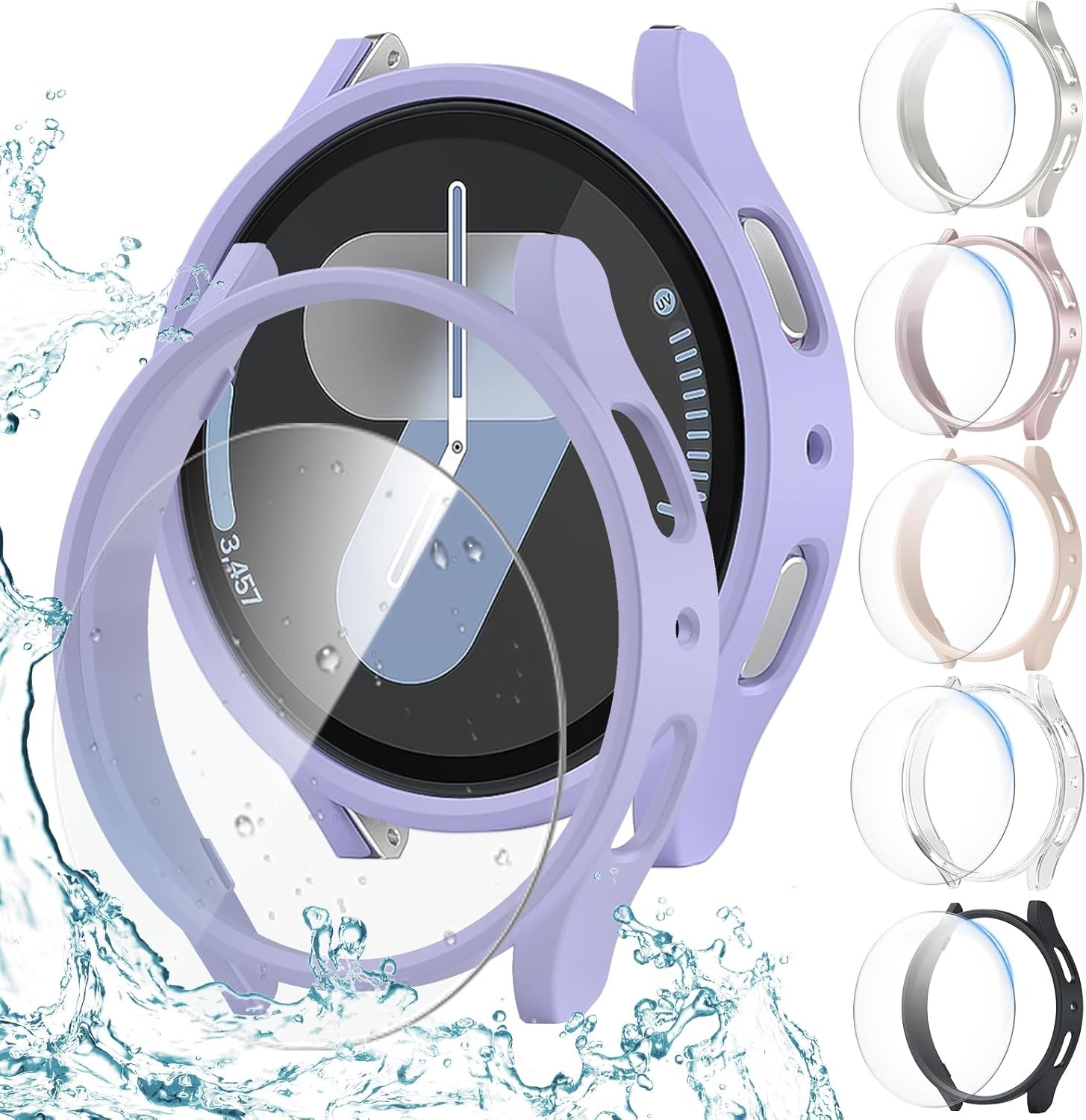 6+6 Pack Screen Protector for Galaxy Watch 7 40mm Full Cover