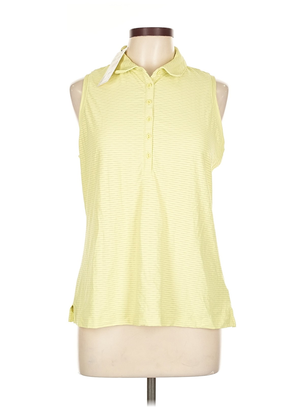 NWT Calia Women Yellow Sleeveless Polo L