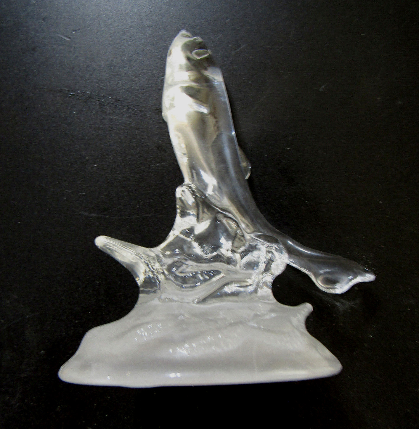 Crystal Glass Trout Fish Figurine 6*4 Inch