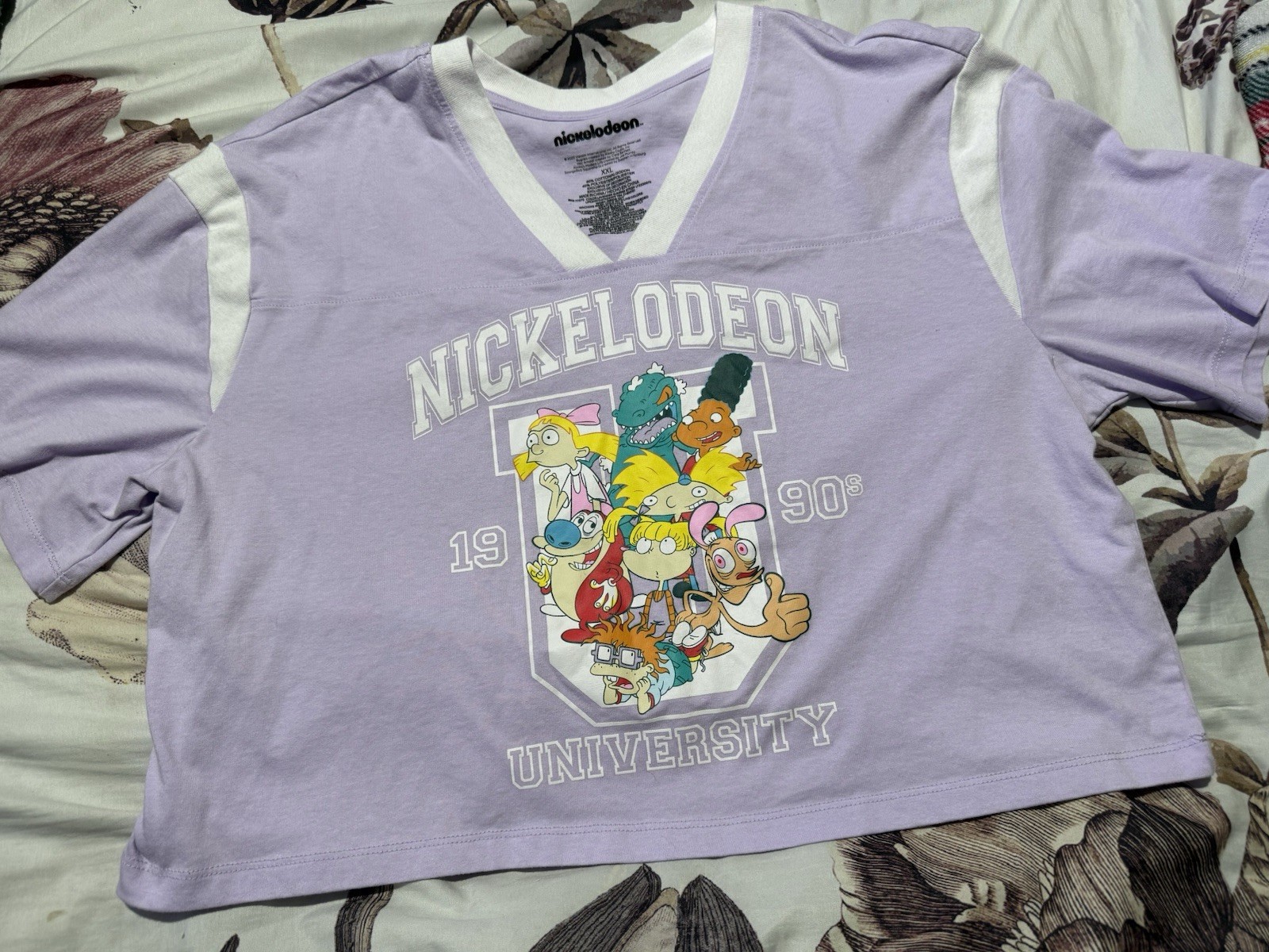 Nickelodeon 1990s Characters Lavender XXL T-Shirt Reproduction Television