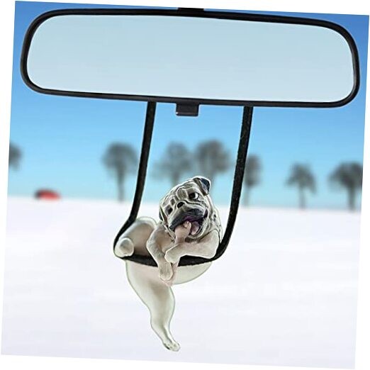 Car Hanging Swing Accessories for Rear View Mirror, Cute Car Ornament with Pug